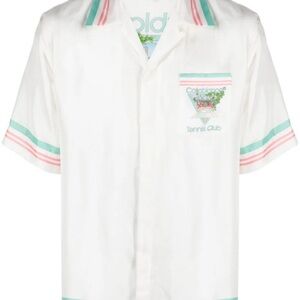 Casablanca tennis club short sleeve silk Shirt